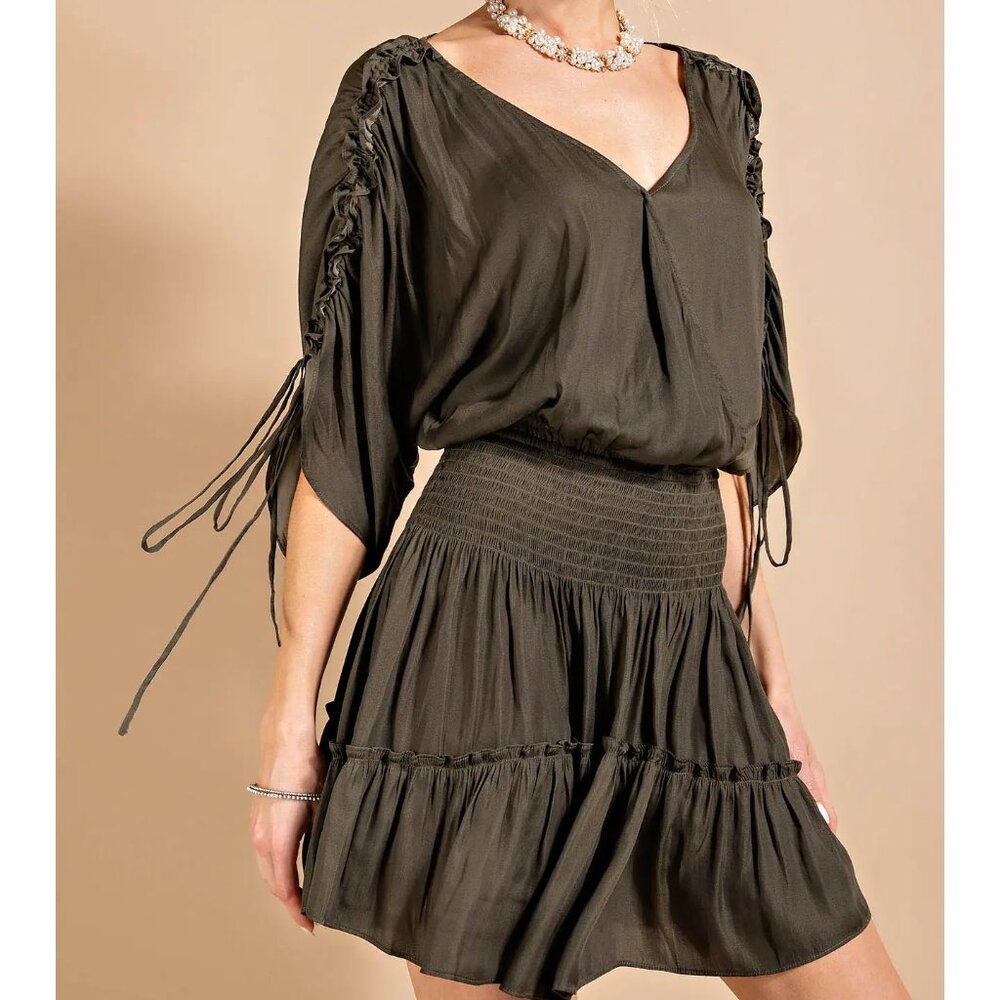 NWT Olive Smocked Waist Mini Dress